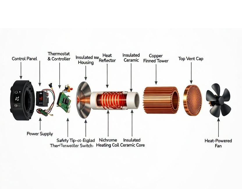 Copper Tower Space Heater