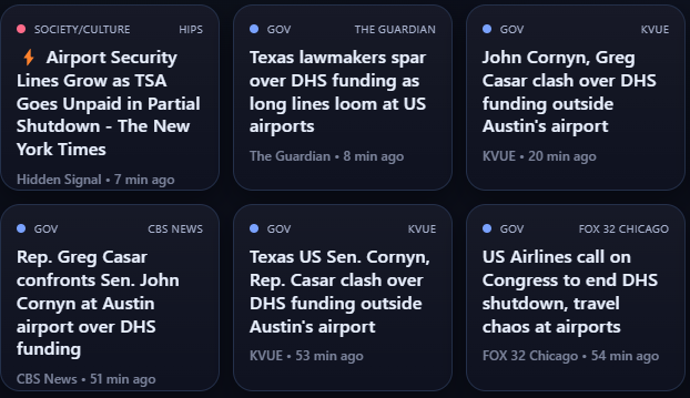 Airport security cluster — breaking news headlines