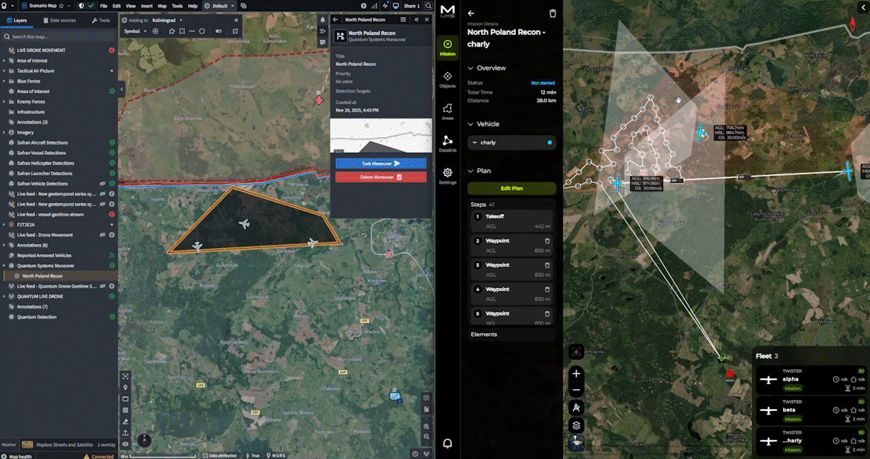 Palantir Maven Smart System interface — AI-powered targeting overlay on satellite imagery